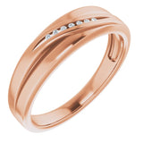 14K Rose 1 mm Round .03 CTW Natural Diamond Wedding Band