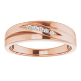 14K Rose 1.5 mm Round .07 CTW Natural Diamond Wedding Band