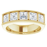 14K Yellow 2 5/8 CTW Natural Diamond Milgrain Band