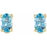 14K Yellow Natural Aquamarine Earrings
