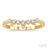 1/4 ctw Alternating Marquise and Circular Mount Round Cut Diamond Curved Wedding Band in 14K Yellow Gold