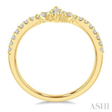 1/3 ctw Triple Marquise Centerpiece Round Cut Diamond Curved Wedding Band in 14K Yellow Gold