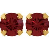 24K Yellow Gold-Plated Stainless Steel Imitation Ruby Inverness® Piercing Earrings