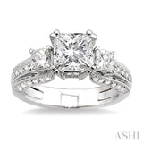 Past Present & Future Semi-Mount Diamond Engagement Ring