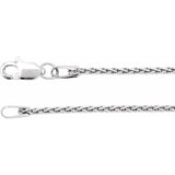 Rhodium-Plated Sterling Silver 1.25 mm Wheat 7