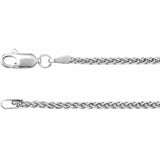 Rhodium-Plated Sterling Silver 1.8 mm Wheat 7