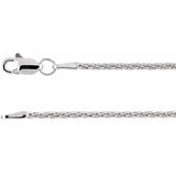 Rhodium-Plated Sterling Silver 1.5 mm Wheat 7
