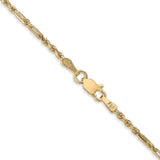 14K 18 inch  1.8mm Diamond-cut Milano Rope with Lobster Clasp Chain