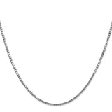 14K White Gold 20 inch 1.5mm Box with Lobster Clasp Chain