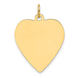 14k Plain .027 Gauge Engravable Heart Disc Charm