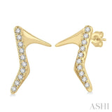 1/20 ctw Petite High Heel Pumps Round Cut Diamond Fashion Stud Earring in 10K Yellow Gold