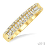 1/3 ctw Baguette and Round Cut Diamond Stackable Fashion Band in 14K Yellow Gold
