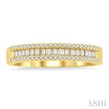 1/3 ctw Baguette and Round Cut Diamond Stackable Fashion Band in 14K Yellow Gold