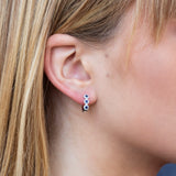 14 kt white gold color earrings,huggie earrings - sc55002530